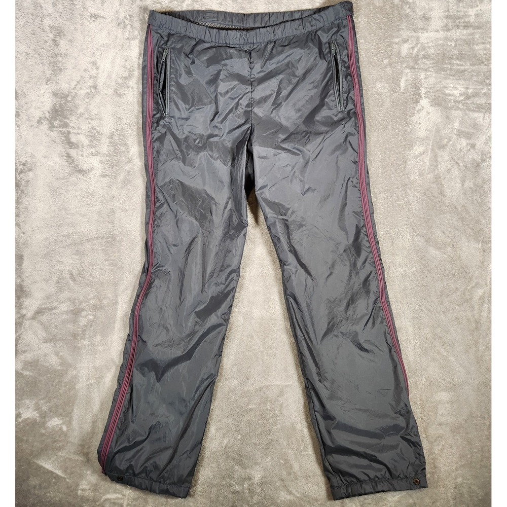 Adidas Vintage Track Pants Men's Medium 37X32 Gray Full Leg Zip Mesh Lined